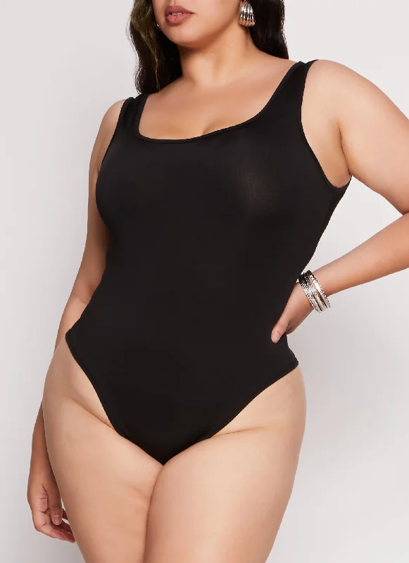 Plus Size Daisy Scoop Neck Tank Bodysuit