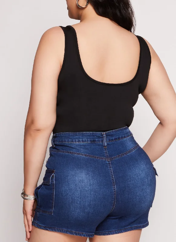 Plus Size Daisy Scoop Neck Tank Bodysuit