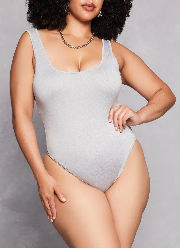 Plus Size Daisy Scoop Neck Tank Bodysuit