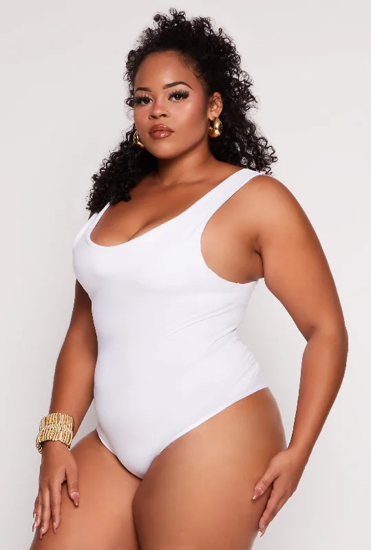 Plus Size Seamless Scoop Neck Tank Bodysuit