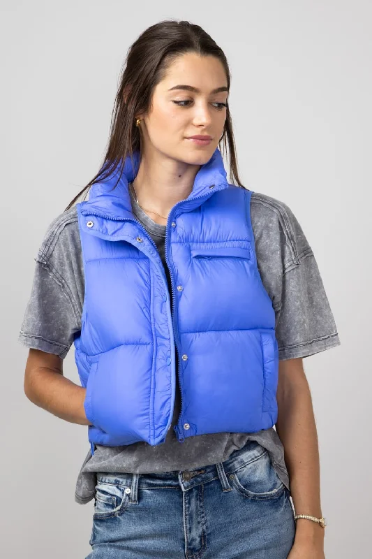 Simply Southern Lightweight Packable Vest for Women in Blue | PP-0224-VEST-PACK-BLUE