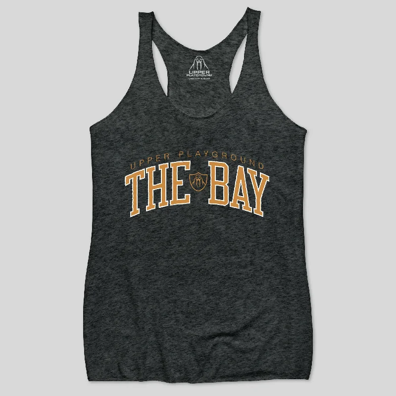 THE BAY IN SF ORANGE WOMEN'S RACERBACK TANK