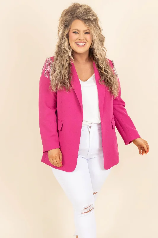 Glam And Glitz Blazer, Hot Pink